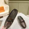 Louis Vuitton Women Brown Leather Loafers product view 3