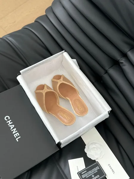 Chanel Women Beige Sandals — Wide Cross-Strap product photo