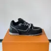 Louis Vuitton Men Black Fabric Leather Sneakers product view 4