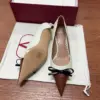 Valentino Women Ivory Leather Brown Patent Heels product view 2