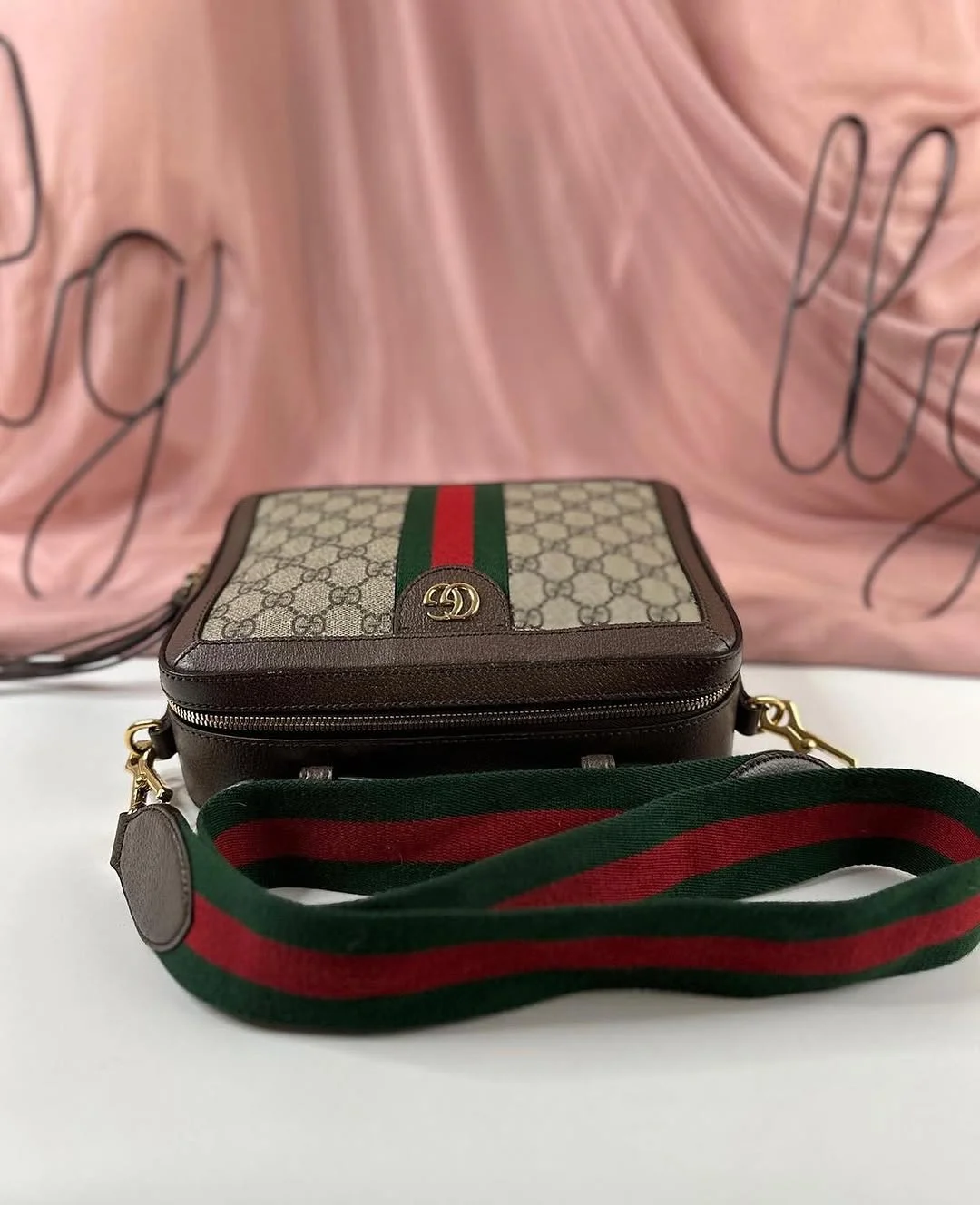 Gucci Brown Small GG Supreme Ophidia Bag product view 6