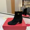 Valentino Women Black Suede Ankle Boots product view 5