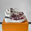 Louis Vuitton Men Burgundy Canvas White Leather Sneakers product view 1