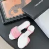 Chanel Women Pink Tweed Slides product view 5