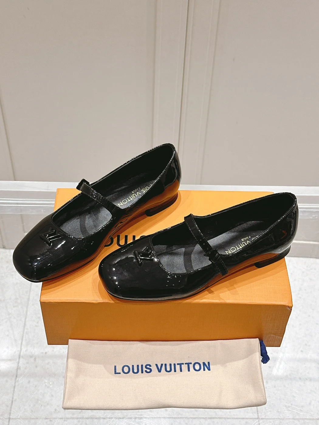 Louis Vuitton Women Black Patent Leather Mary Jane Loafers — Rounded Toe product view 3