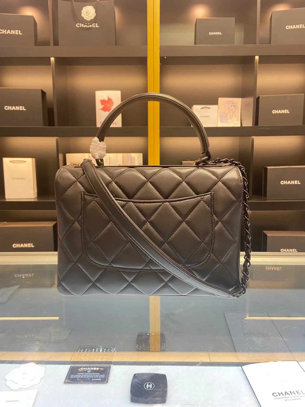 Chanel Trendy Brown Leather Handbags 25 cm product view 6