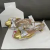 Valentino Women Gold Metallic Leather Heels product view 4