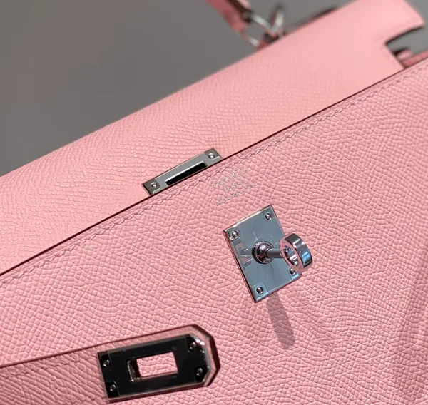 Hermès Kelly 25 cm In Rose Sakura Epsom Silver Hardware Bag product view 6