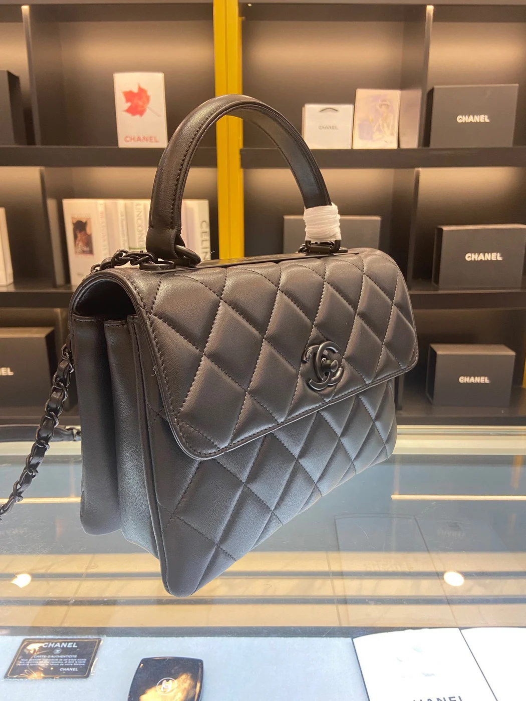 Chanel Trendy Brown Leather Handbags 25 cm product view 7
