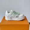 Louis Vuitton Men White Leather Paint Splatter Sneakers product view 6