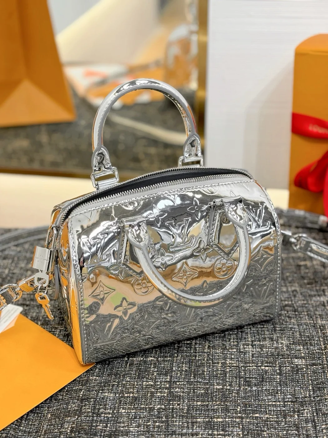Louis Vuitton Alma Bag Metallic Silver Monogram product view 4