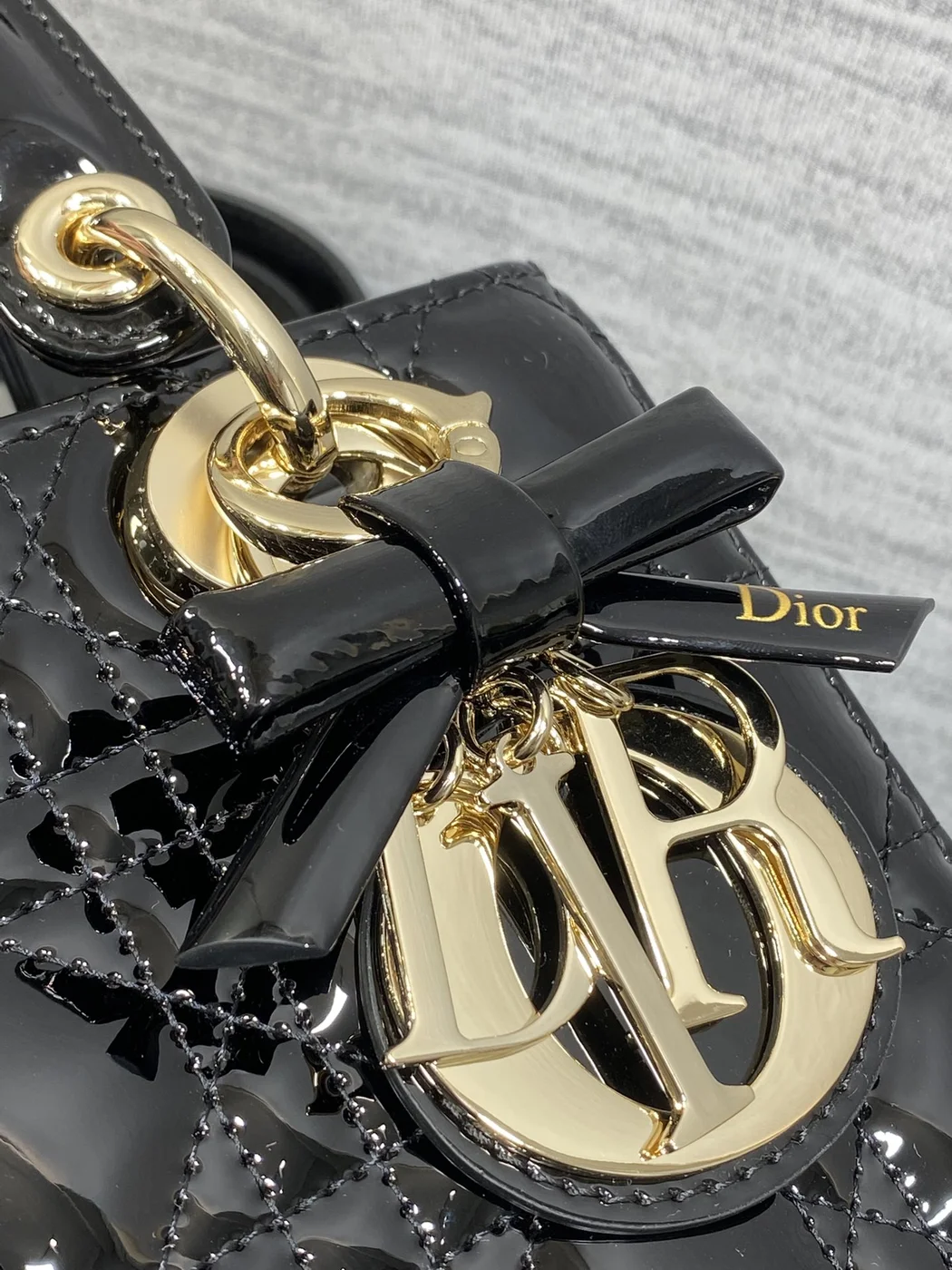 Dior Small Lady Dior bag in Black Patent product view 3