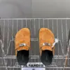Hermès Women Tan Suede-Effect Closed-Toe Mules product view 6