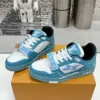 Louis Vuitton Women Sneakers — White and Turquoise Blue product view 3