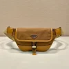 Prada Belt Bag 18 In Sepia Brown Re-Nylon And Calfskin Trim product view 1