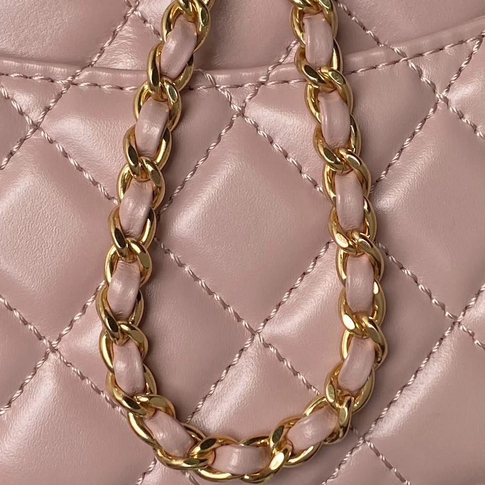 Chanel 22B Small Quilted Top-Handle Flap Bag — Dusty Pink product view 2