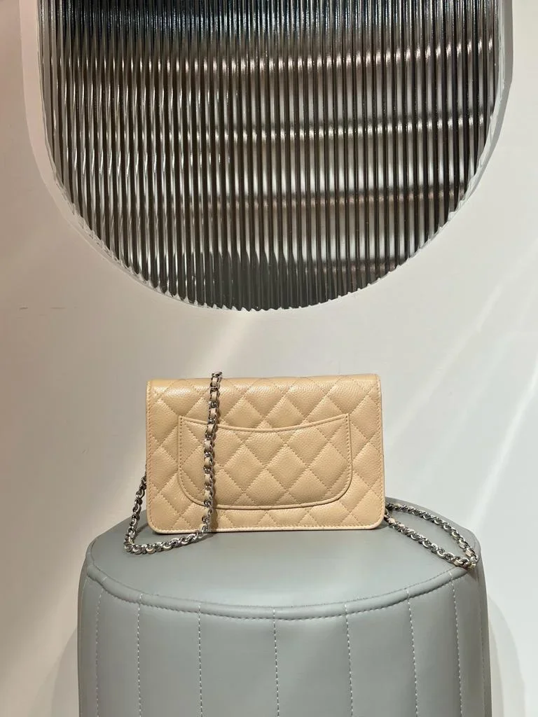 ChanelCaviar Quilted Wallet on Chain Woc Beige Bag product view 4