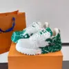 Louis Vuitton Men White Green Leather Sneakers product view 3