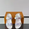 Louis Vuitton Men White Canvas Multicolor Logo Sandals product view 6