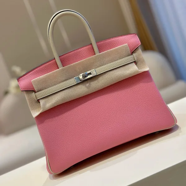 Hermès Birkin 25 Pink/Beige Customize Palladium Hardware Bag product photo
