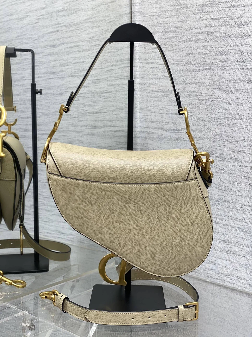 Dior Saddle Bag in Beige Gold Hardware product view 3
