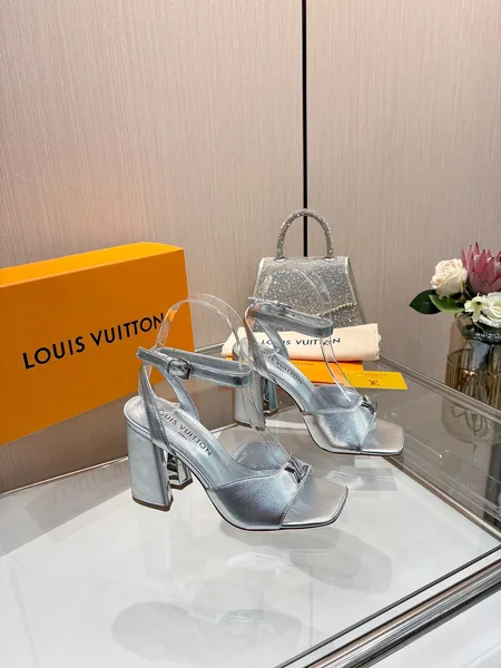 Louis Vuitton Women Silver Leather Heels product photo
