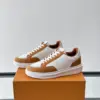 Louis Vuitton Men White Brown Suede Leather Sneakers product view 3