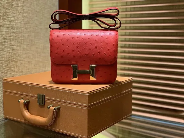 Hermès Rouge Vif Ostrich Constance Mini 18 gold hardware Bag product photo