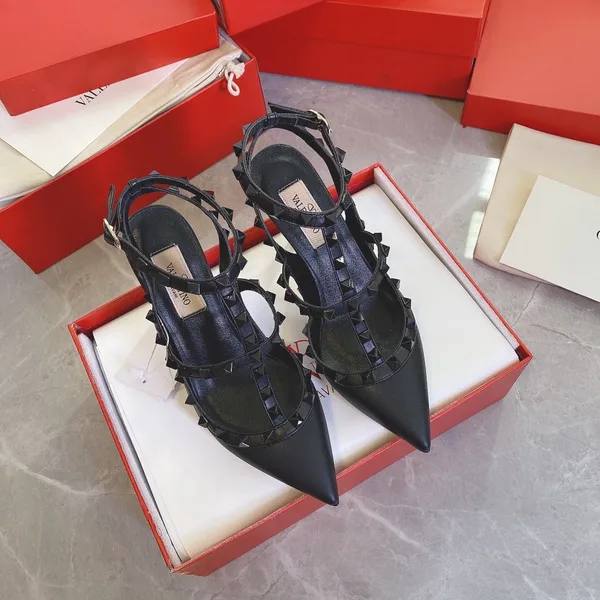 Valentino Women Black Leather Studded Heels product photo