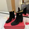 Valentino Women Black Suede Ankle Boots product view 3