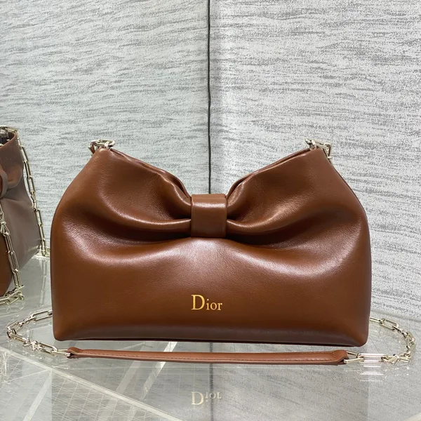 Dior Bow Bag Brown Lambskin product photo