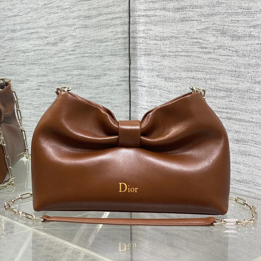 Dior Bow Bag Brown Lambskin product view 1