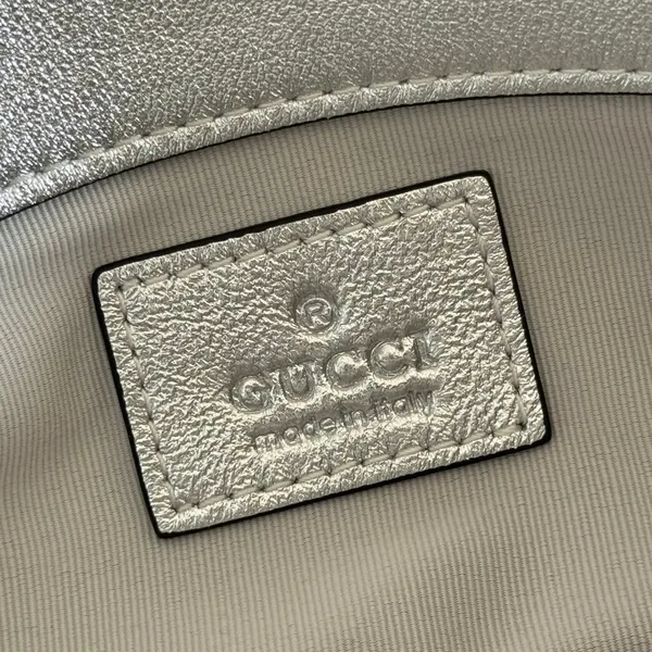 Gucci GG Marmont Bag 16 In Silver Lambskin product view 3