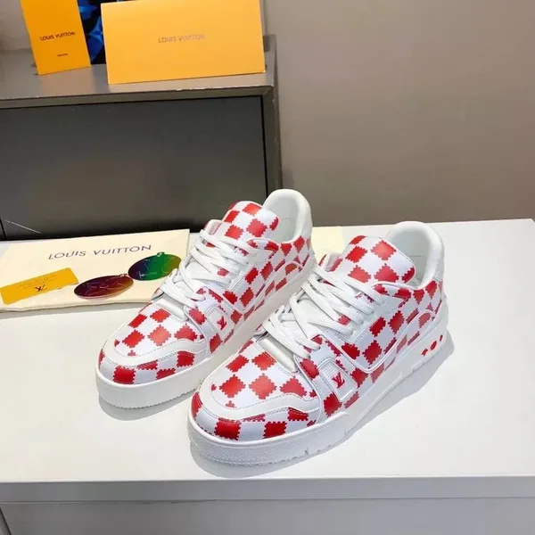 Louis Vuitton x Nigo Trainers in the ‘Red White Plaid’ product photo