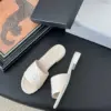 Chanel Women Cream Quilted Leather Slides product view 3