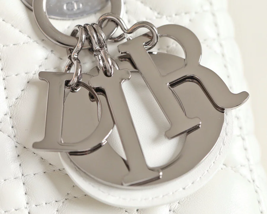Dior My Lady Women’s Handbag White Silver Lock 20×16.5 cm product view 5