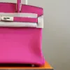 Hermès Birkin 30 Rose Shocking Taurillon Clemence Palladium Hardware Bag product view 5