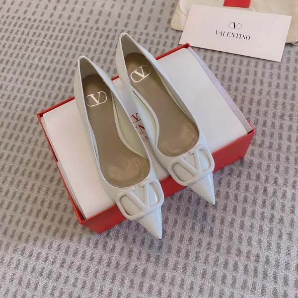 Valentino Women White Patent Leather Pointed Flats product view 2