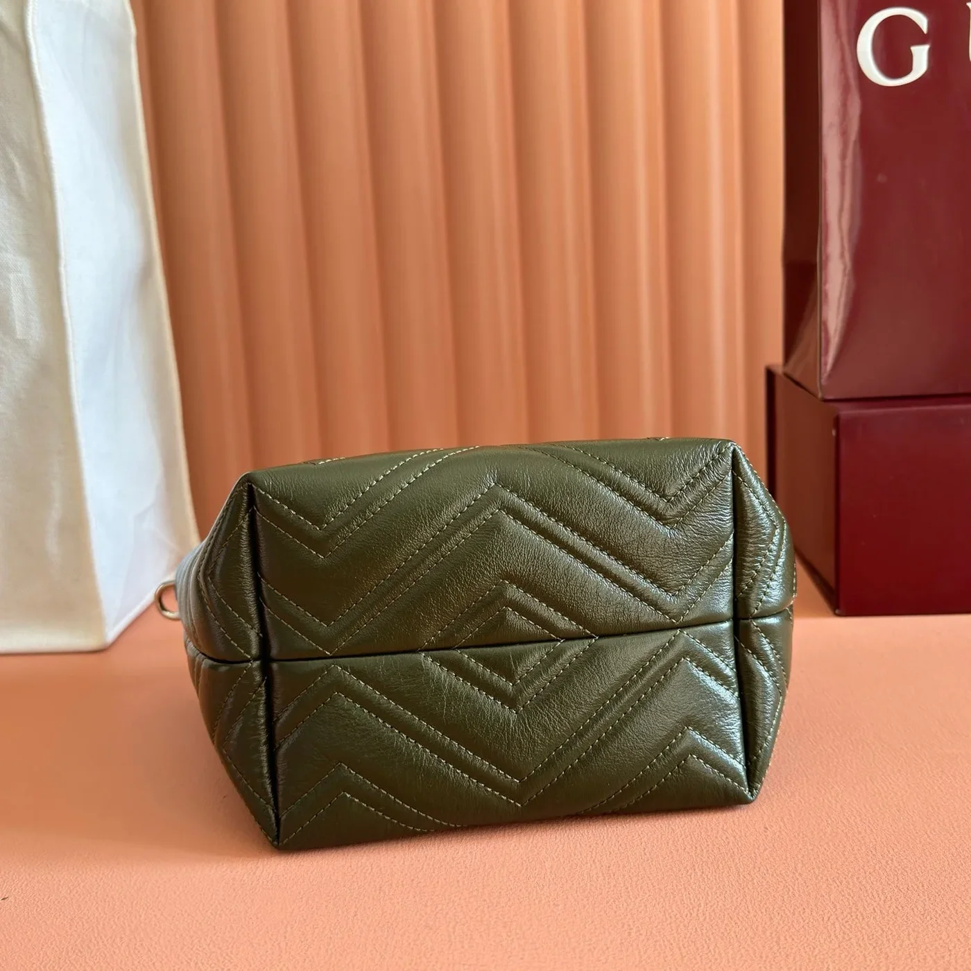 Gucci GG Marmont Tote Bag 17 In Moss Green product view 7