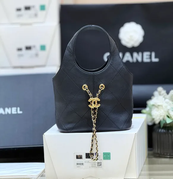 Chanel Top-Handle Bag Navy Blue with Gold-Tone Detail product view 7