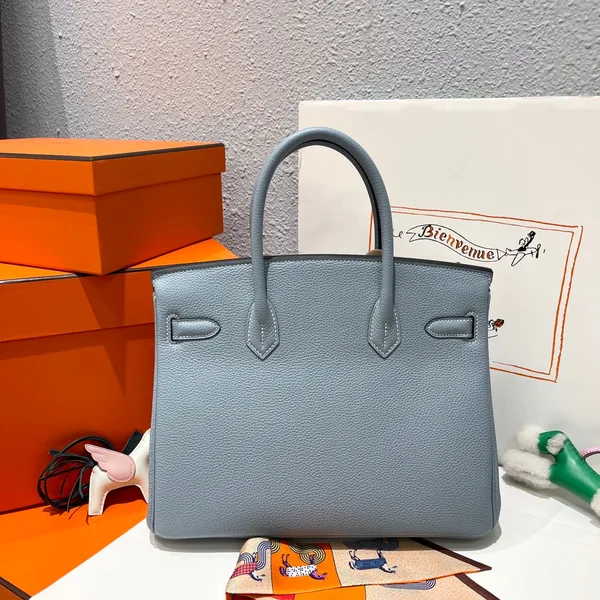Hermès Birkin 30 cm Cloud Blue Togo Leather Silver Hardware Bag product view 3