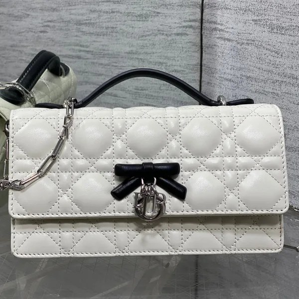 Dior My Dior Mini Bag in white and black lambskin product photo