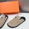 Hermès Women Beige Suede Mules — Rounded Toe with Black Sole product view 4
