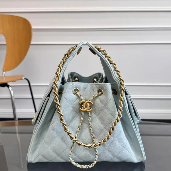 Chanel 25 Handbag 30 In Lgith Blue Cavier Gold Hardware product photo