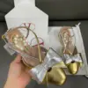 Valentino Women Gold Metallic Leather Heels product view 2