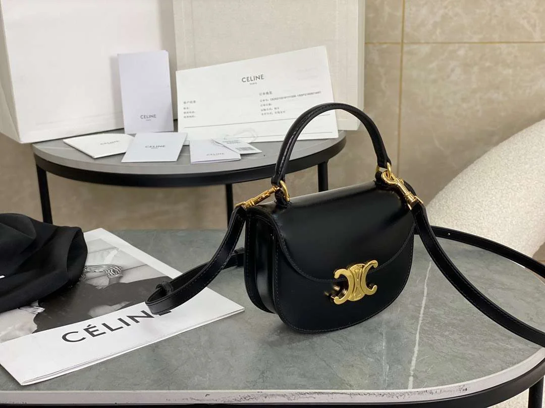 Celine Handle Black Wrinkled Leather 15.5× .5x5cm Bag product view 6