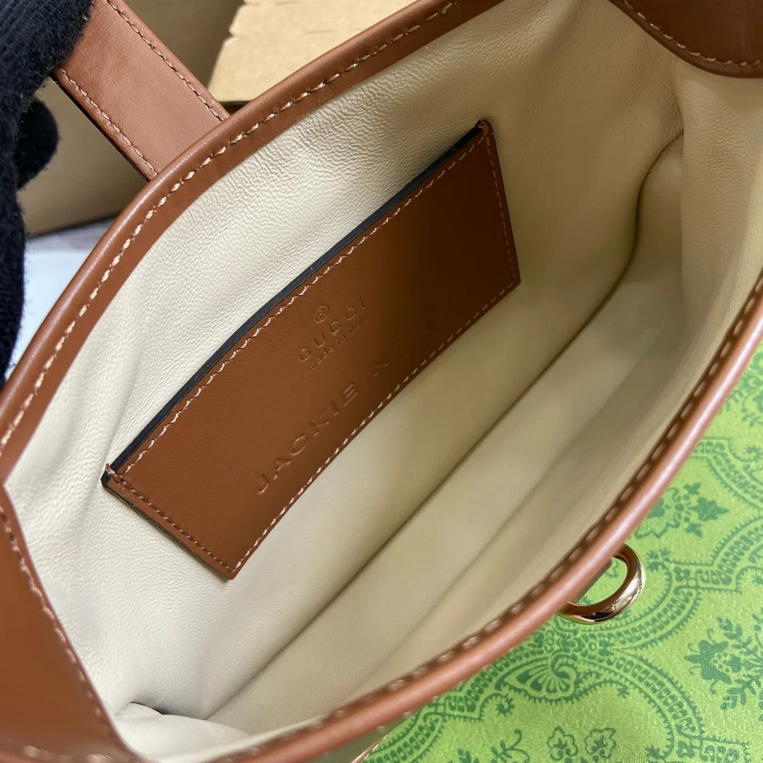 Gucci Jackie Notte Mini Bag 19 In Tawny Brown Calfskin Gold Hardware product view 4