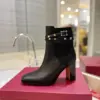 Valentino Women Black Leather Studded Ankle Boots — Studded Cuff product view 5