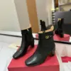 Valentino Women Black Leather Ankle Boots — Heeled Chain-Cuff Style product view 3