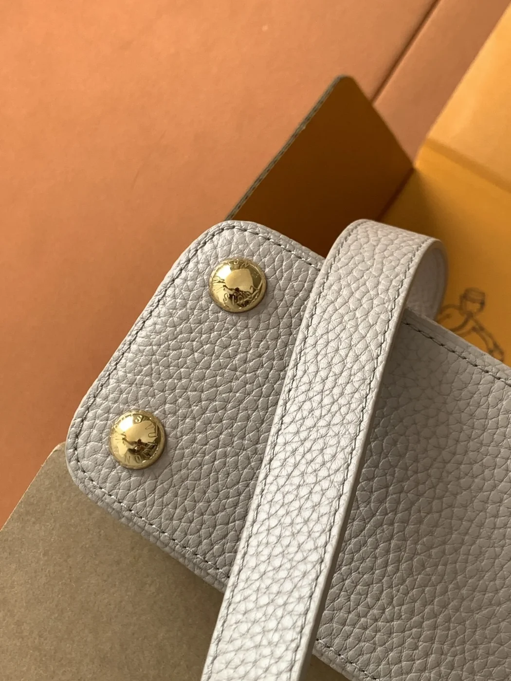 Louis Vuitton Capucines handbag in a beige product view 10